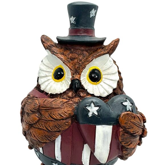 PATRIOTIC OWL FIGURINE FOR JULY 4TH INDEPENDENCE DAY CELEBRATION - Picture 9 of 13